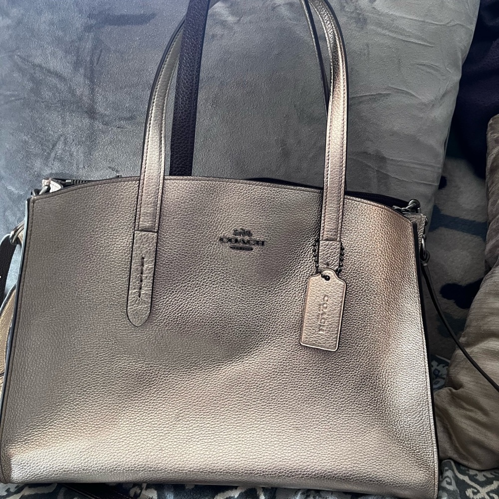 Coach Bronze Metallic Tote Bag